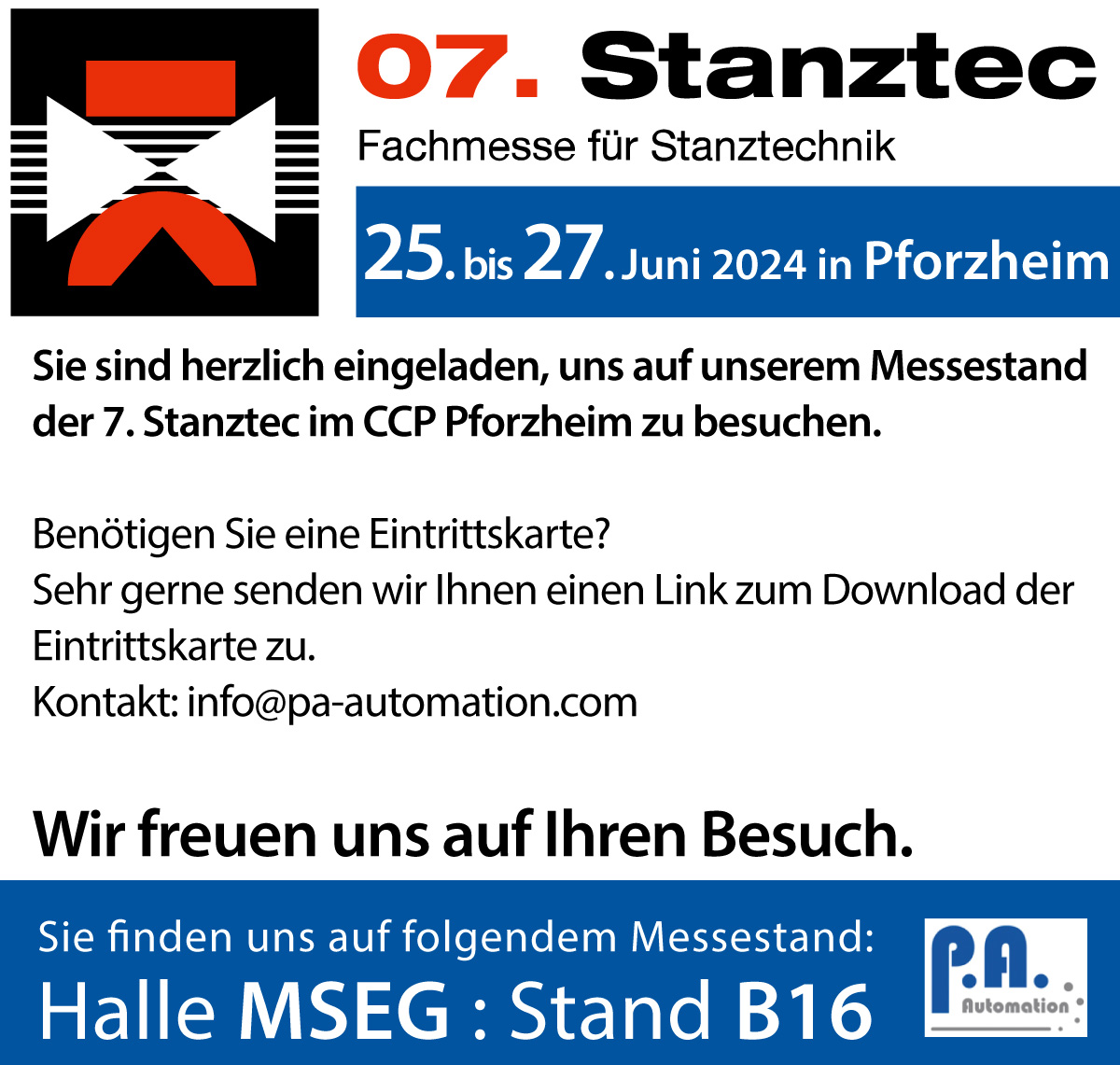 POPUP-Messe-Stanzteck-Messe-Pforzheim-CCP-Juni-2024-PA-Automation-Einladung